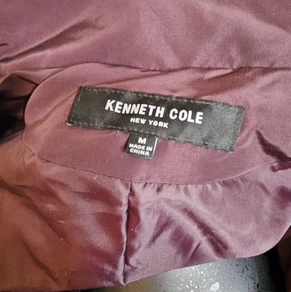Kenneth Cole Plum Purple Feather Down Mid Trench Coat Jacket Parka Sz.M - Picture 4 of 9